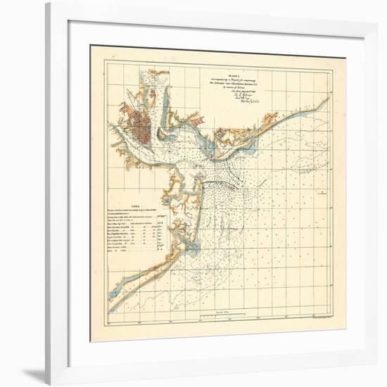 1878, Charleston Harbor Chart South Carolina, South Carolina, United States-null-Framed Giclee Print