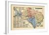 1878, District of Columbia - Washington D.C. Map, White House, Capitol Building, Smithsonian, USA-null-Framed Giclee Print