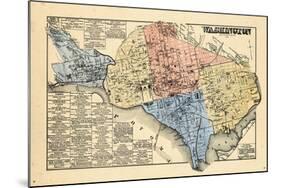 1878, District of Columbia - Washington D.C. Map, White House, Capitol Building, Smithsonian, USA-null-Mounted Giclee Print