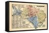 1878, District of Columbia - Washington D.C. Map, White House, Capitol Building, Smithsonian, USA-null-Framed Stretched Canvas