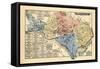 1878, District of Columbia - Washington D.C. Map, White House, Capitol Building, Smithsonian, USA-null-Framed Stretched Canvas