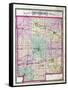 1878, Hendricks County Outline Map, Indiana, United States-null-Framed Stretched Canvas