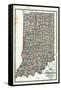 1878, Indiana State Sectional and Township Map, Indiana, United States-null-Framed Stretched Canvas