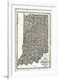 1878, Indiana State Sectional and Township Map, Indiana, United States-null-Framed Giclee Print