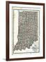 1878, Indiana State Sectional and Township Map, Indiana, United States-null-Framed Giclee Print