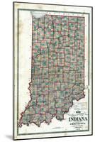 1878, Indiana State Sectional and Township Map, Indiana, United States-null-Mounted Giclee Print