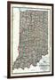 1878, Indiana State Sectional and Township Map, Indiana, United States-null-Framed Giclee Print