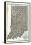 1878, Indiana State Sectional and Township Map, Indiana, United States-null-Framed Stretched Canvas