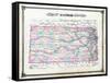 1878, Kansas State Railroad Map, Kansas, United States-null-Framed Stretched Canvas