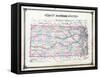 1878, Kansas State Railroad Map, Kansas, United States-null-Framed Stretched Canvas