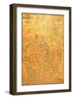 1878, Maury County Wall Map, Tennessee, United States-null-Framed Giclee Print