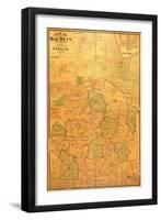 1878, Maury County Wall Map, Tennessee, United States-null-Framed Giclee Print