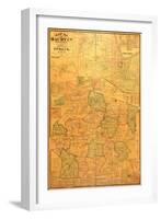1878, Maury County Wall Map, Tennessee, United States-null-Framed Giclee Print