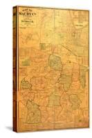 1878, Maury County Wall Map, Tennessee, United States-null-Stretched Canvas