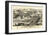 1878, New Castle and Damariscotta Bird's Eye View, Maine, United States-null-Framed Giclee Print