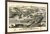 1878, New Castle and Damariscotta Bird's Eye View, Maine, United States-null-Framed Giclee Print