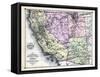 1879, California, Nevada, Utah, and Arizona States Map, California, United States-null-Framed Stretched Canvas