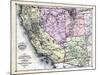 1879, California, Nevada, Utah, and Arizona States Map, California, United States-null-Mounted Giclee Print