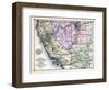 1879, California, Nevada, Utah, and Arizona States Map, California, United States-null-Framed Giclee Print