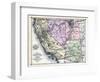 1879, California, Nevada, Utah, and Arizona States Map, California, United States-null-Framed Giclee Print