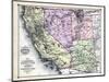 1879, California, Nevada, Utah, and Arizona States Map, California, United States-null-Mounted Giclee Print