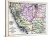 1879, California, Nevada, Utah, and Arizona States Map, California, United States-null-Stretched Canvas