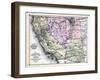 1879, California, Nevada, Utah, and Arizona States Map, California, United States-null-Framed Giclee Print