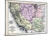 1879, California, Nevada, Utah, and Arizona States Map, California, United States-null-Mounted Giclee Print