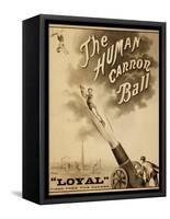 1879 Circus Poster for Human Cannonball Aerial Acrobatic Act-null-Framed Stretched Canvas