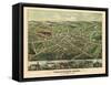 1879, Foxborough Bird's Eye View, Massachusetts, United States-null-Framed Stretched Canvas
