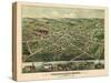 1879, Foxborough Bird's Eye View, Massachusetts, United States-null-Stretched Canvas