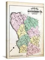 1879, Montgomery County Outline Map, District of Columbia, United States-null-Stretched Canvas