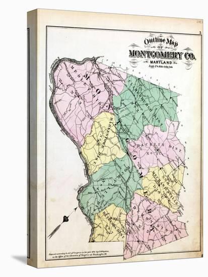 1879, Montgomery County Outline Map, District of Columbia, United States-null-Stretched Canvas
