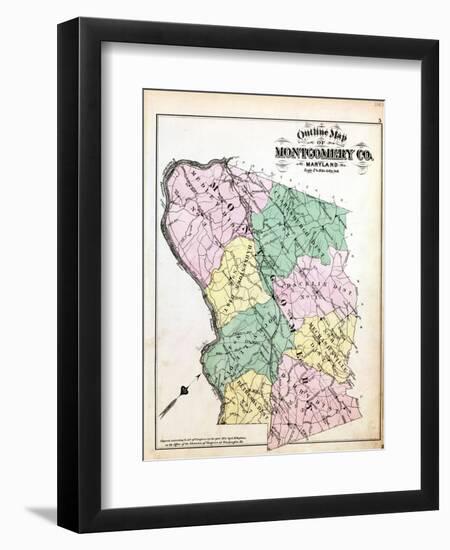 1879, Montgomery County Outline Map, District of Columbia, United States-null-Framed Giclee Print