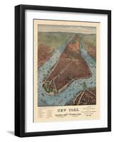 1879, New York City 1879 Bird's Eye View, New York, United States-null-Framed Giclee Print