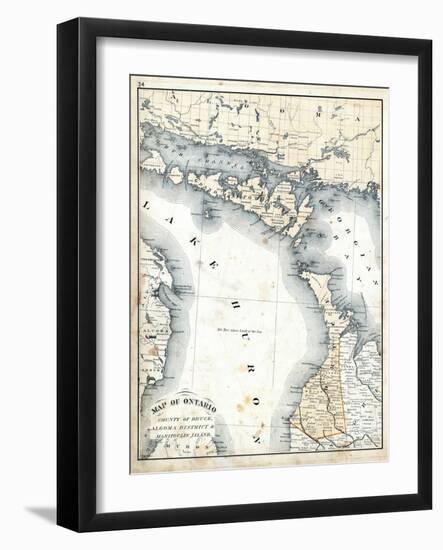 1879, Ontario - Counties - Bruce, Algoma District and Manitoulin Island, Canada-null-Framed Giclee Print