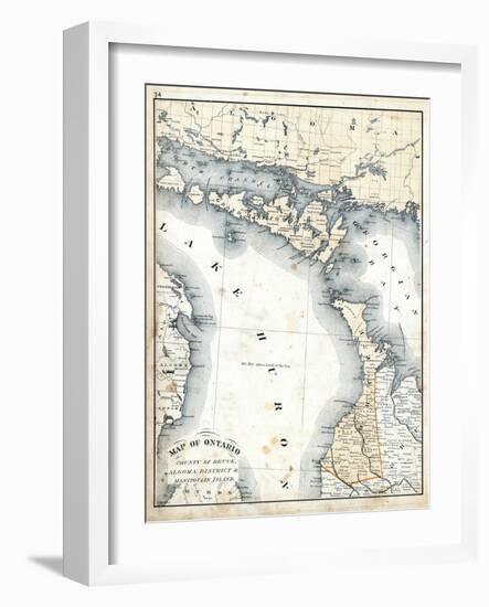 1879, Ontario - Counties - Bruce, Algoma District and Manitoulin Island, Canada-null-Framed Giclee Print