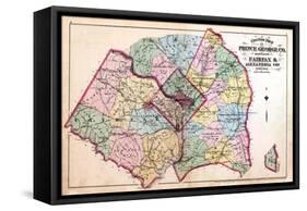 1879, Outline Map - Prince George County, Maryland, Fairfax and Alexandria Counties Virginia, Distr-null-Framed Stretched Canvas