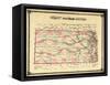 1879, Railroad Map, Kansas, StateUnited States-null-Framed Stretched Canvas