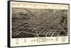 1880, Ann Arbor Bird's Eye View, Michigan, United States-null-Framed Stretched Canvas