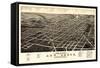 1880, Ann Arbor Bird's Eye View, Michigan, United States-null-Framed Stretched Canvas