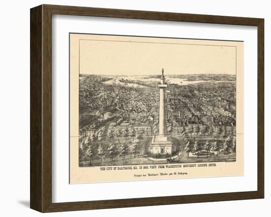 1880, Baltimore Bird's Eye View, Maryland, United States-null-Framed Giclee Print