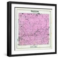 1880, Denver Township, Hesperia, Aetna P.O. Wittie Lake, Stony Lake, Flanders Lake, Mountain Lake-null-Framed Giclee Print