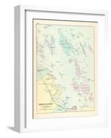 1880, Falmouth, Foreside and Adjacent Islands in Casco Bay, Maine, United States-null-Framed Giclee Print