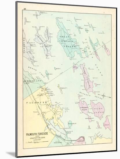 1880, Falmouth, Foreside and Adjacent Islands in Casco Bay, Maine, United States-null-Mounted Giclee Print