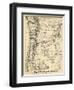 1880, Oregon and Washington State Map, Oregon, United States-null-Framed Giclee Print