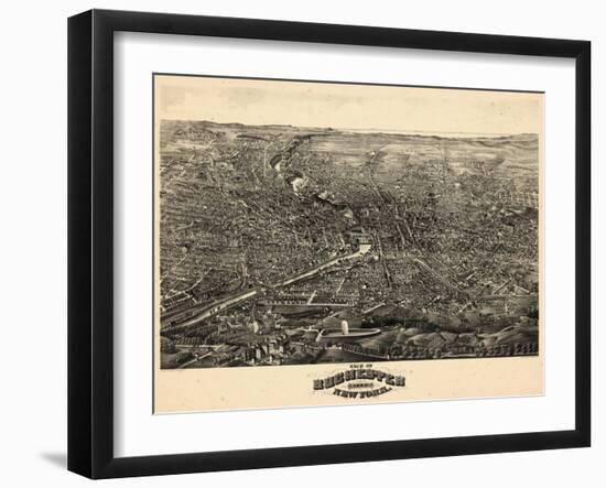 1880, Rochester 1880 Bird's Eye View, New York, United States-null-Framed Giclee Print