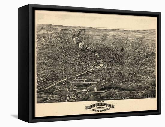 1880, Rochester 1880 Bird's Eye View, New York, United States-null-Framed Stretched Canvas