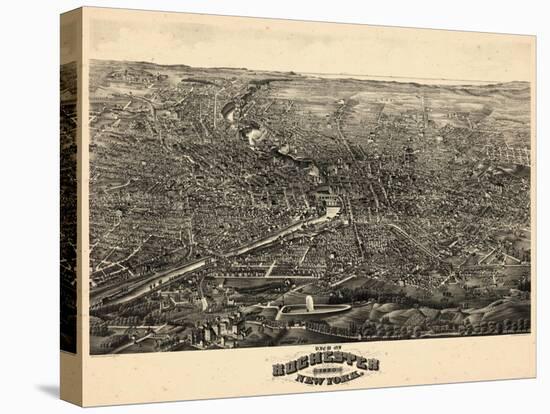 1880, Rochester 1880 Bird's Eye View, New York, United States-null-Stretched Canvas