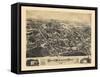 1880, South Manchester Bird's Eye View, Connecticut, United States-null-Framed Stretched Canvas